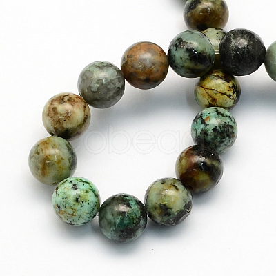 Natural African Turquoise(Jasper) Round Beads Strands G-S181-6mm-1