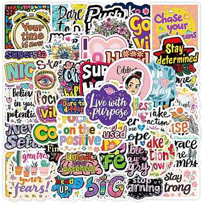 50Pcs Paper Self-Adhesive Picture Stickers AJEW-S036-14-1