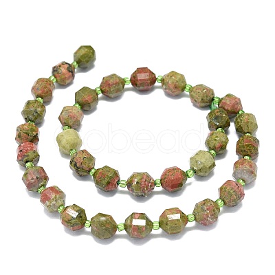 Natural Unakite Beads Strands G-O201B-89-1