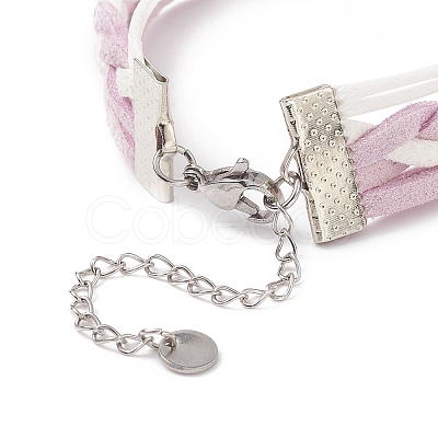 Alloy Heart Beat & 304 Stainless Steel Infinity Links Multi-strand Bracelet BJEW-TA00190-01-1