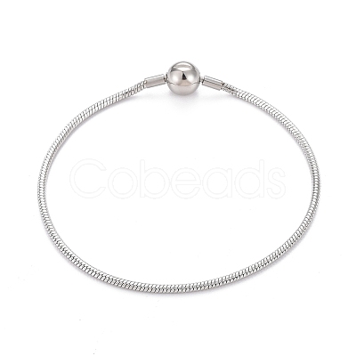 Tarnish Resistant 304 Stainless Steel Round Snake Chain Bracelet Making BJEW-F412-01P-1