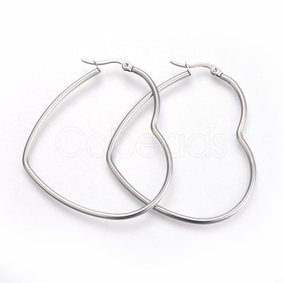 Tarnish Resistant 201 Stainless Steel Hoop Earrings EJEW-A052-09C-1