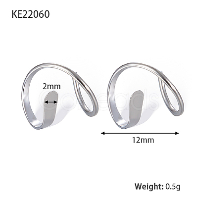 Anti-Tarnish Rhodium Plated 925 Sterling Silver Double Hoop Twist Earrings for Single Piercing GI7057-1-1