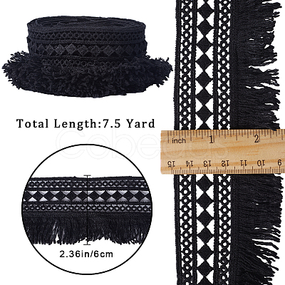 Gorgecraft 7.5 Yards Polyester Fringe Tassel Trim DIY-GF0009-05B-1