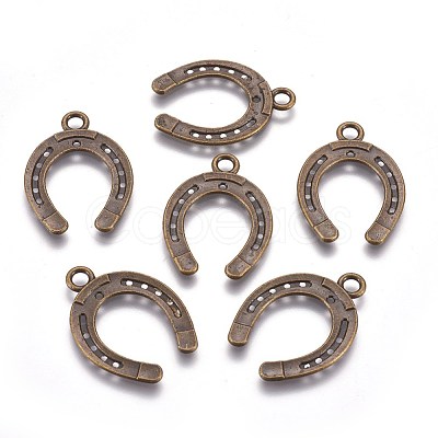 Tibetan Style Alloy Horseshoe Pendants X-TIBEP-23708-AB-NR-1