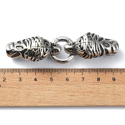 Tibetan Style 304 Stainless Steel Spring Gate Rings FIND-Z046-03AS-01-1