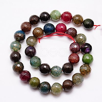 Natural Crackle Agate Beads Strands G-G445-14mm-10-1