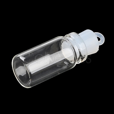 Clear Glass Wishing Bottle Pendants GLAA-A010-01J-1