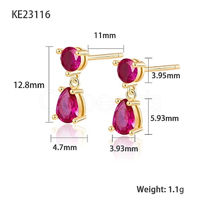 Cubic Zirconia Teardrop Dangle Stud Earrings SC9593-05-1