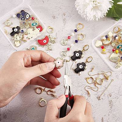 DIY Evil Eye Earring Making Kits DIY-SZ0009-06-1