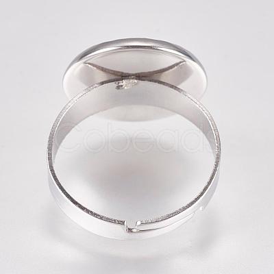 Tarnish Resistant 304 Stainless Steel Pad Ring Settings STAS-G173-19P-14mm-1