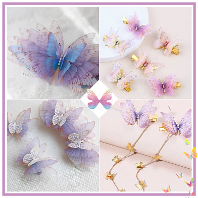 SUNNYCLUE 160Pcs 16 Style Polyester Fabric Wings Crafts Decoration DIY-SC0019-39-1