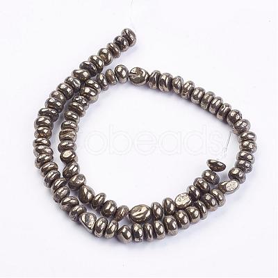 Natural Pyrite Bead Strands G-G673-04-1