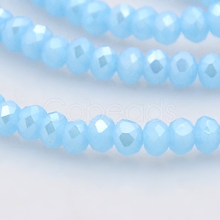 AB Color Plated Faceted Rondelle Glass Beads Strands GLAA-A024A-AB17-1