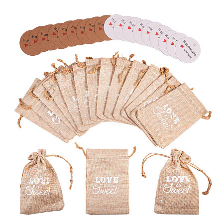  Hemp Packing Pouches and Jewelry Display Kraft Paper Price Tags ABAG-NB0001-12-1