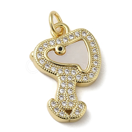 Brass Micro Pave Cubic Zirconia Pendants KK-Q808-12G-1