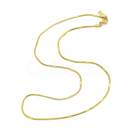 Ion Plating(IP) 304 Stainless Steel Flat Snake Chain Necklaces NJEW-P285-05G-1