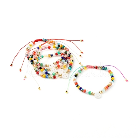 Electroplate Glass Braided Bead Bracelets for Kids BJEW-JB06361-1