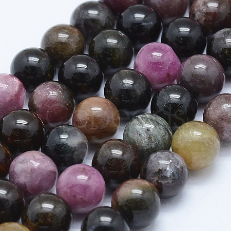 Natural Tourmaline Beads Strands G-J373-12-8mm-1