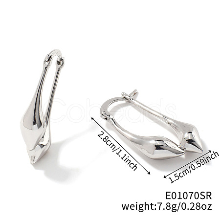 Elegant and Versatile Brass Teardrop Hoop Earrings for Western Fashionistas RY9199-2-1