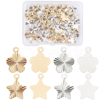SUPERFINDINGS 80Pcs 4 Style Brass Charms KK-FH0002-96-1