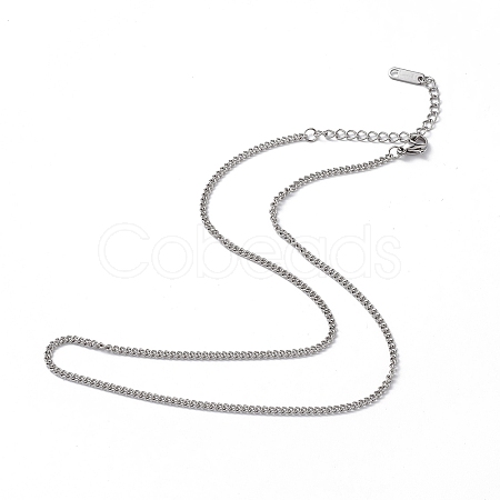 304 Stainless Steel Curb Chain Necklace for Men Women NJEW-K245-015A-1
