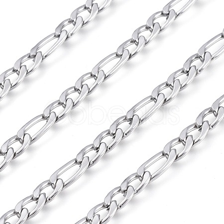 304 Stainless Steel Figaro Chains CHS-M001-04P-1