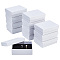 Nbeads 12Pcs Cardboard Jewelry Packaging Boxes, with Sponge Inside, for Rings, Small Watches, Necklaces, Earrings, Bracelet, Rectangle, White, 8.9x6.85x3.1cm