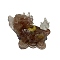 Resin Dragon Display Decoration, with Natural Strawberry Quartz Chips Inside for Home Office Desk Decoration, 60x30x40mm