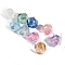 10Pcs Gradient Color & UV Plating Rainbow Iridescent Opaque Resin Beads, Faceted, Pentagon, Mixed Color, 16mm, Hole: 2mm