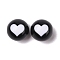 Two-Tone Acrylic Beads, Round, Heart, 15.5x15.5mm, Hole: 2.5mm,217pc/500g