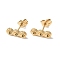 Ion Plating(IP) 304 Stainless Steel Stud Earring Findings, with Rhinestone Settng and Ear Nuts, Flat Round, Real 18K Gold Plated, Fit For 2.5mm Rhinetstone, 12.5x4.5mm, Pin: 0.7mm