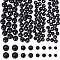 PandaHall Elite 4 Style Opaque Acrylic Beads, Round, Black, 10~20x9~19mm, Hole: 1.8~3mm, 300pcs/box