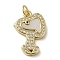 Brass Micro Pave Cubic Zirconia Pendants, with Shell, Heart, Real 18K Gold Plated, 20x14x3mm, Hole: 3.4mm