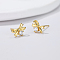 Delicate S925 Silver Zircon Butterfly Stud Earrings for Women, Bowknot