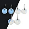 Opalite Dangle Earrings, with Rack Plating Brass Earring Hooks, Cadmium Free & Lead Free, Round, 43x43mm