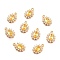 Real 18K Gold Plated Brass Micro Pave Cubic Zirconia Charms, Cadmium Free & Nickel Free & Lead Free, Oval, Gold, 12x8x3mm, Hole: 1.2mm