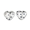 Transparent Printed Acrylic Beads, Heart, Black, 16.5x18x7mm, Hole: 1.5mm