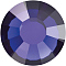 Preciosa&reg Crystal Hotfix Flatback Stones, Czech Crystal, Round(438 11 612 Chaton Rose VIVA 12 &reg), Dark Indigo, SS8(2.3~2.5mm)