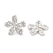 Non-Tarnish 304 Stainless Steel Stud Earrings, Flower, for Women, Stainless Steel Color, 28x30mm