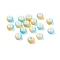 Opaque Spray Painted Glass Beads, Rondelle, Drawbench Style, Deep Sky Blue, 8x5mm, Hole: 2mm, about 1041pcs/500g