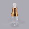 30ml Essential Oil Teardrop Bottles, with Golden Lid & Plastic Stopper, Clear, 112mm, Capacity: about 30ml(1.01 fl. oz)