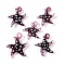 Handmade Lampwork Pendants, Bumpy, Starfish, Dark Red, 28~34x27~30x7~8.5mm, Hole: 2~2.5mm