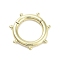 Brass Spring Gate Rings, Long-Lasting Plated, Lead Free & Cadmium Free, Sun, Real 18K Gold Plated, 15x2mm