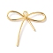 Brass Pendants, Bowknot, Real 18K Gold Plated, 28x28.5x4mm, Hole: 2mm