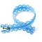 Nylon Lace Closed End Zippers, for Purse Bags, Deep Sky Blue, 20cm