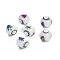 Christmas Opaque Glass Beads, Round with Electroplate Christmas Tree Pattern, Multi-color Plated, 10mm, Hole: 1.2mm