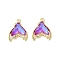 Rack Plating Alloy Pendants, with Rhinestone and Glass, Fishtail, Blue Violet, 17x14x5mm, Hole: 1.2mm