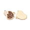 Alloy Enamel Pendants, Golden, Hedgehog Charms, Saddle Brown, 13.5x16x1mm, Hole: 1.2mm