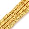 Electroplated Synthetic Non-Magnetic Hematite Beads Strands, Column, Golden Plated, 13x4.5mm, Hole: 1.2mm, about 31pcs/strand, 16.54''(42cm)